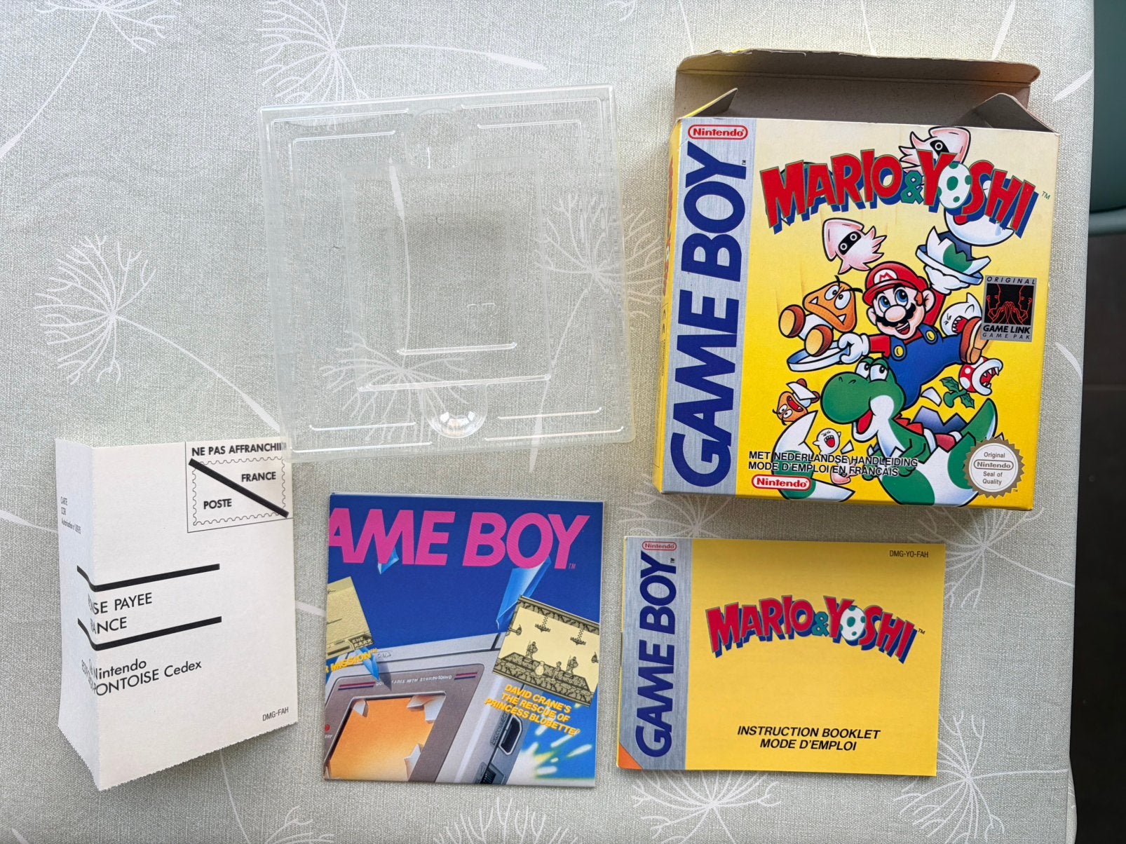 Nintendo Game Boy Mario & Yoshi doos + handleiding, 1 joueur, Enlèvement ou Envoi, Comme neuf, Aventure et Action