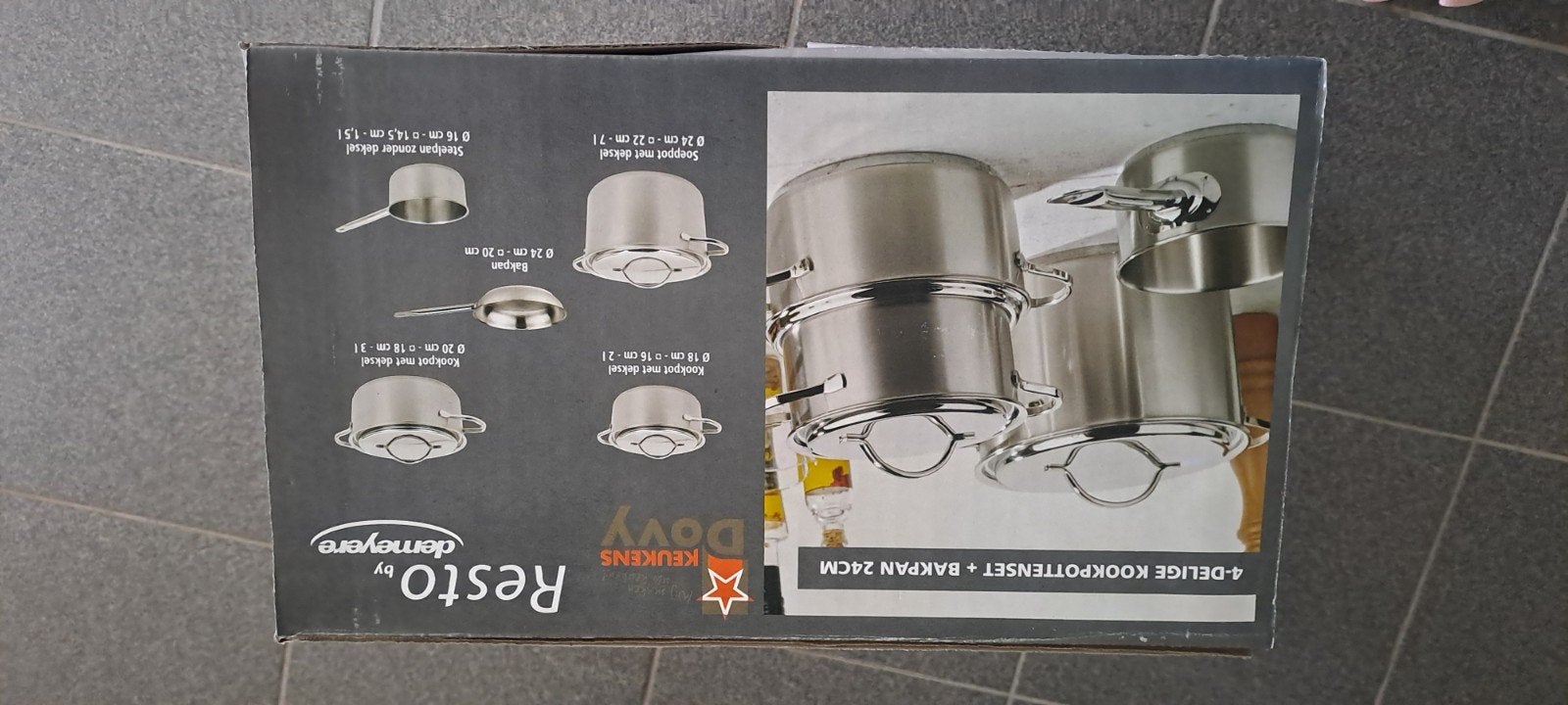4 delige kookpottenset +Bak pan, Enlèvement, Demeyere