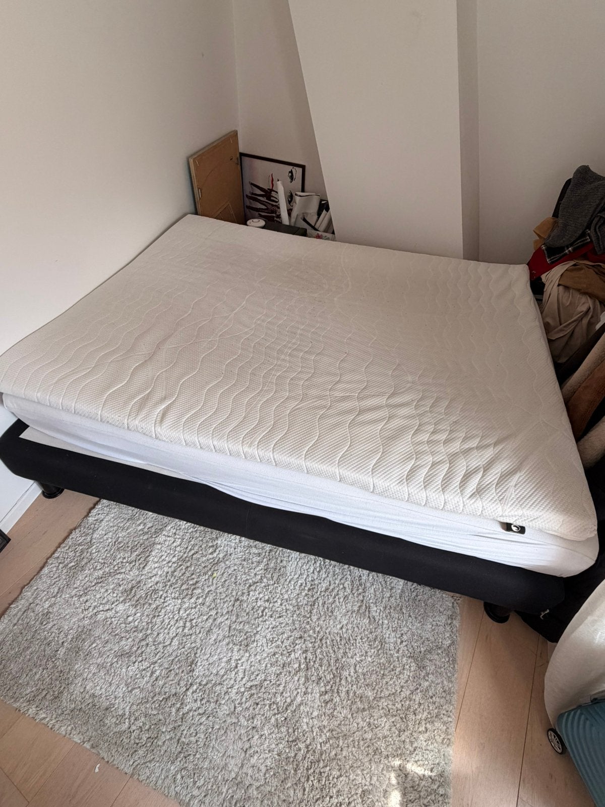 Complete 2-persoons Boxspring (Bodems, Matras + Topper), Ophalen, Tweepersoons, Zo goed als nieuw, Matras