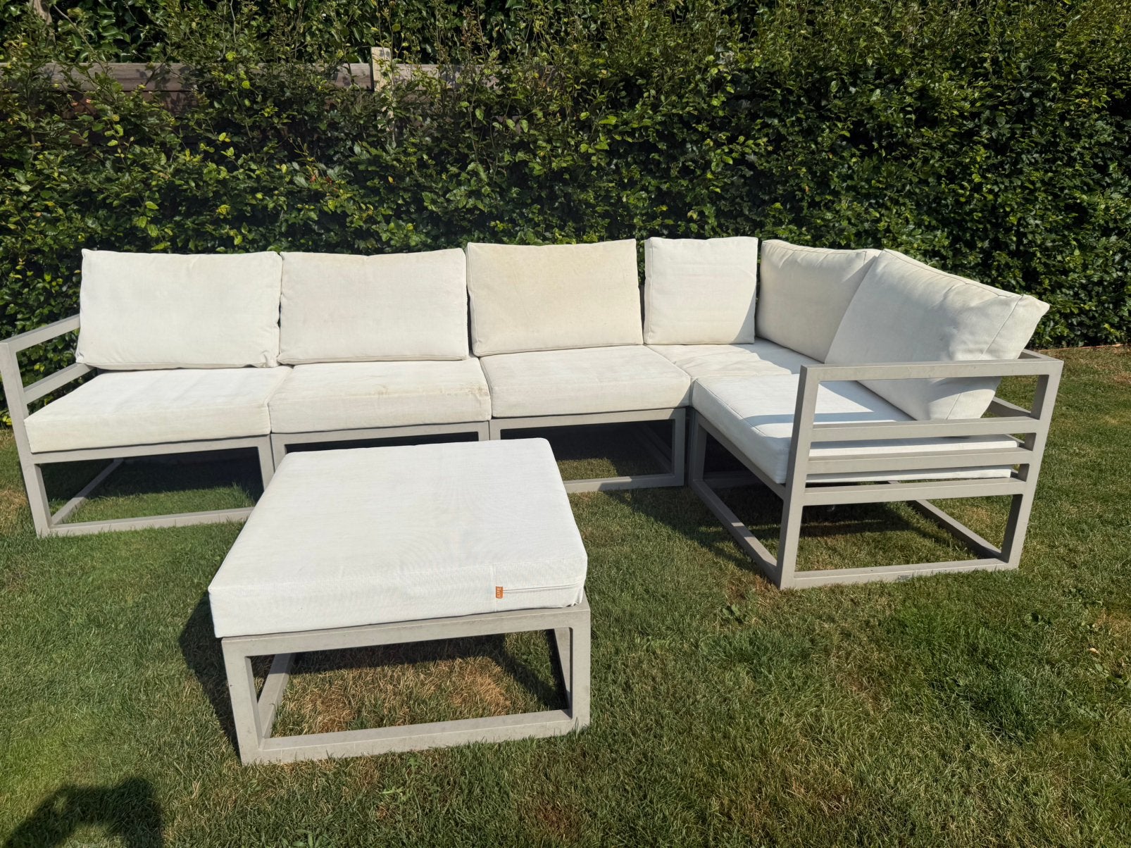 Aluminium loungeset voor buiten, Jardin & Terrasse, Ensembles de jardin, Utilisé, Sets de jardin, Aluminium, 5 places, Banque
