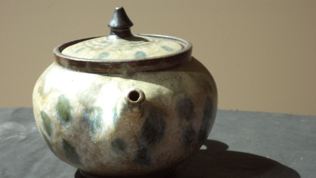 LOSSON Bouffioulx theepot steengoed zoutglazuur gesigneerd, Antiquités & Art, Enlèvement ou Envoi