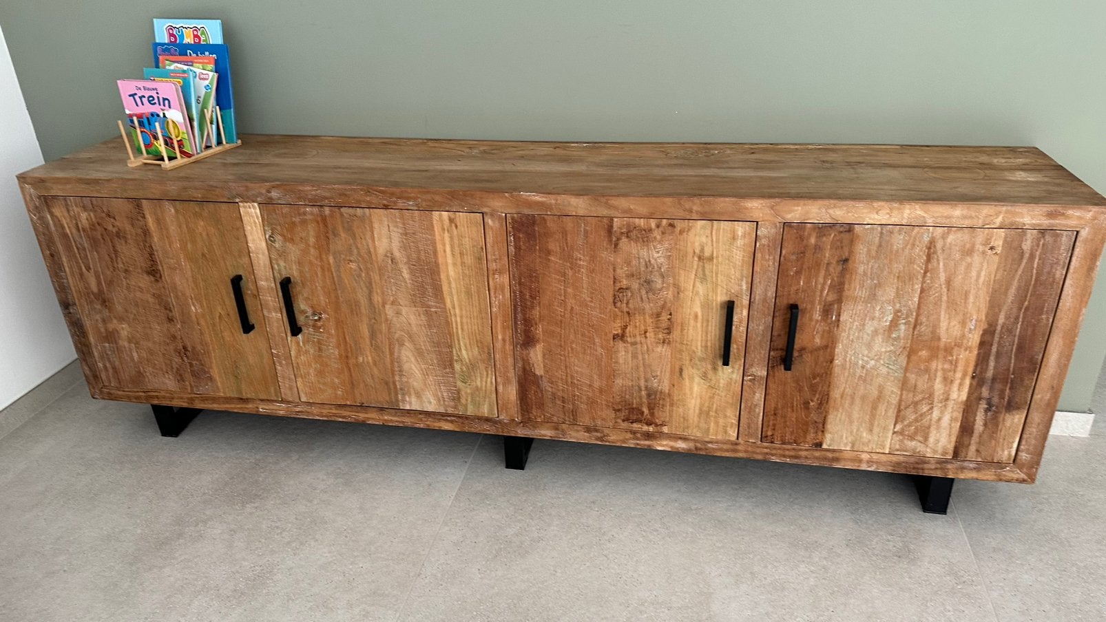 Dressoir teak, Huis en Inrichting, Kasten | Dressoirs, Ophalen, Gebruikt, Teakhout, 200 cm of meer