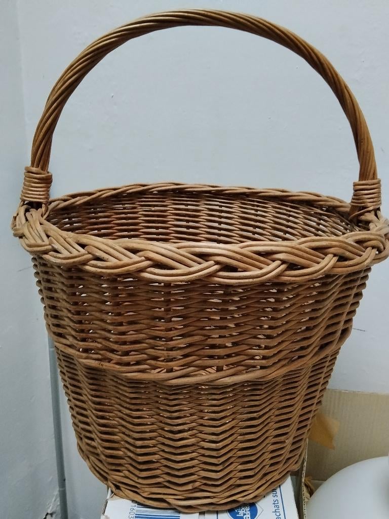 Grote geweven rieten mand - Vintage - perfecte staat, Ophalen, Mand, Rond, Zo goed als nieuw