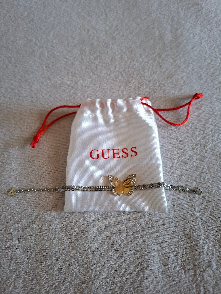 Bracelet Guess en forme de papillon, Or, Comme neuf, Enlèvement, Avec strass