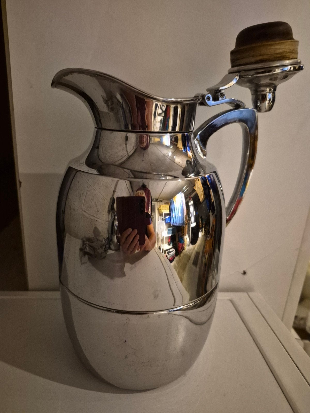 Vintage zeer elegante thermoskan, 25cm, Gebruikt, 25 cm, Met deksel, Ophalen of Verzenden