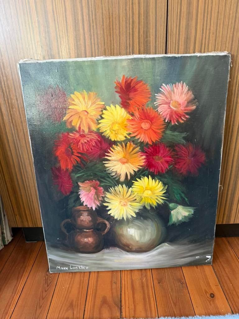 Schilderijen (50 x 60 cm) - bloemen - olie op doek, Enlèvement