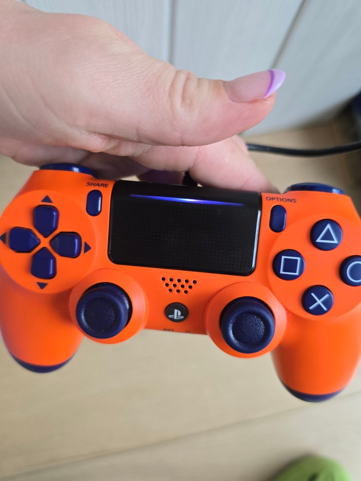 Playstation 4 controller kleur oranje/marineblauw, Games en Spelcomputers, Spelcomputers | Sony Consoles | Accessoires, Ophalen
