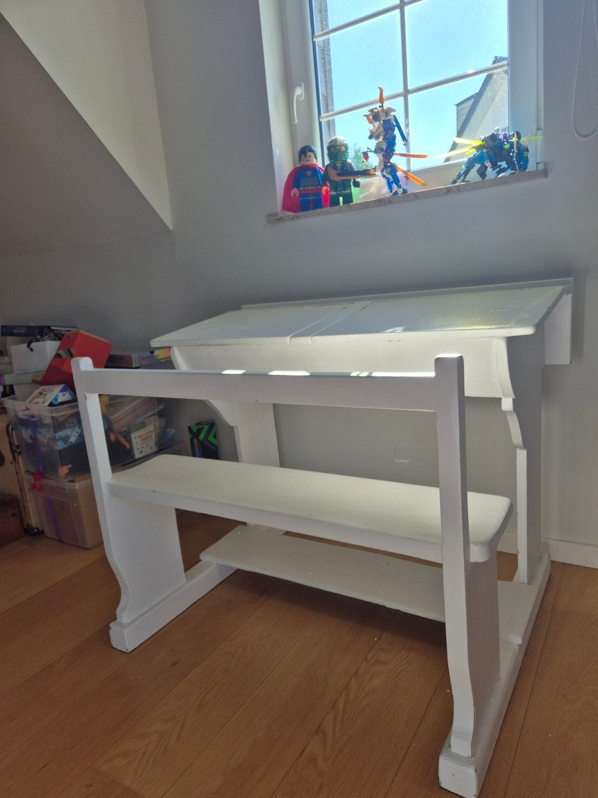 Banc d'ecolier, Huis en Inrichting, Bureaus, Wit, Opbergruimte, Ophalen