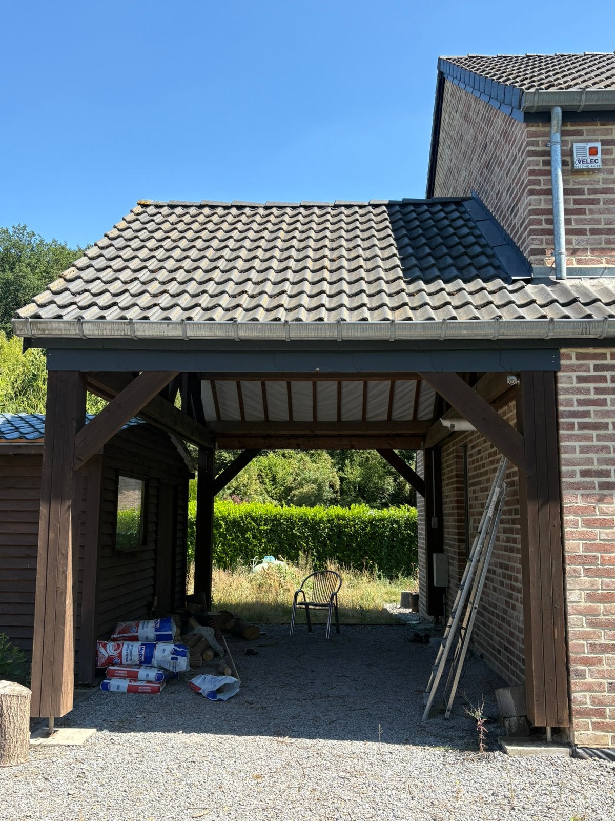 Carport en bois, Enlèvement, Comme neuf, Carport