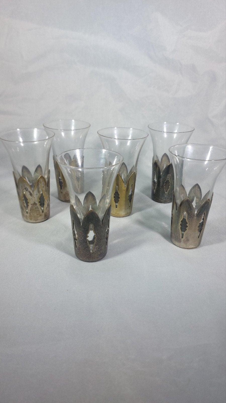 Prachtige Set van 6 Vintage Likeurglazen / Borrelglaasjes in, Ophalen of Verzenden