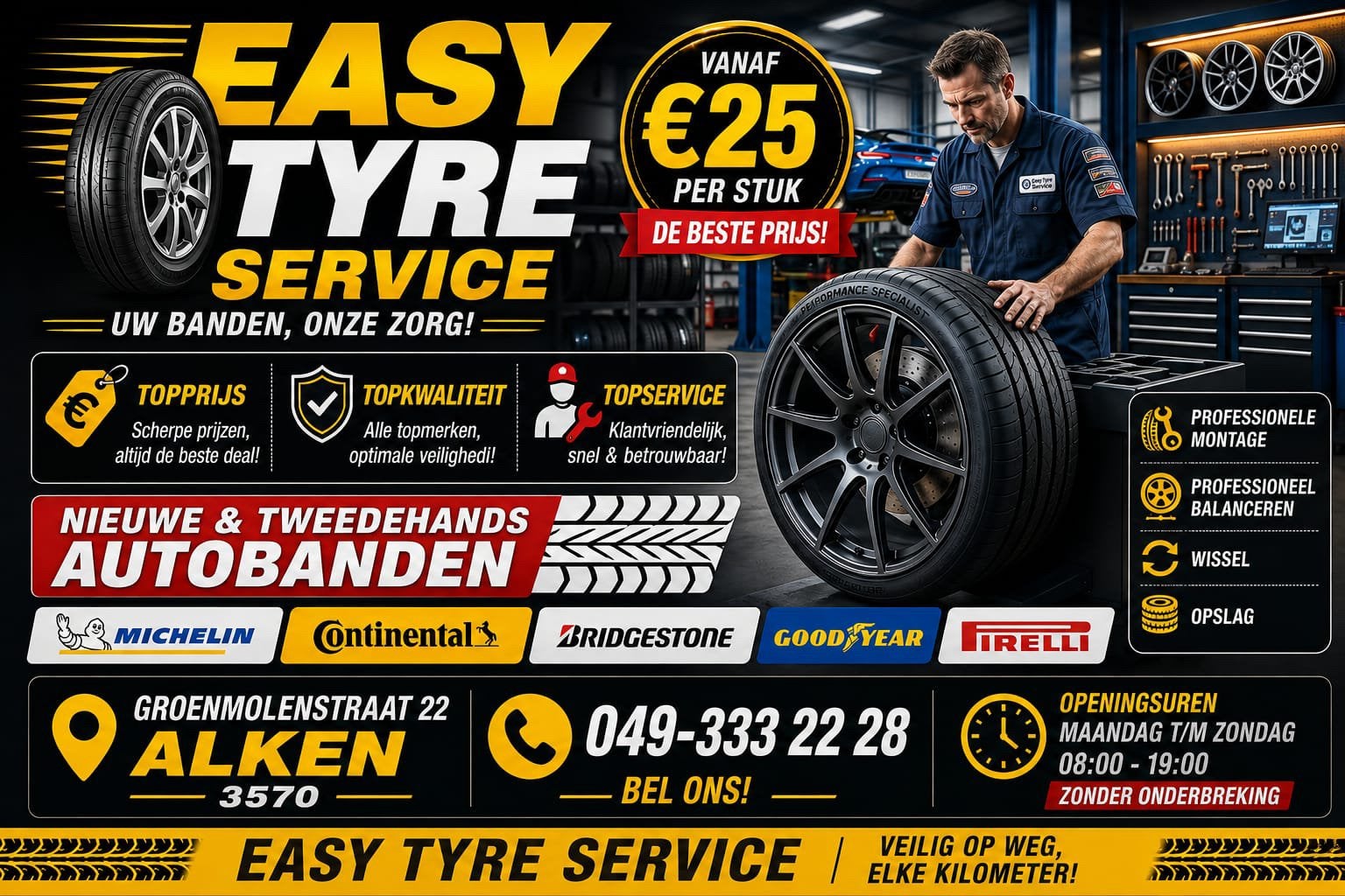 Easy Tyre Service  Topkwaliteit • Topprijs • Topservice ️, Enlèvement ou Envoi