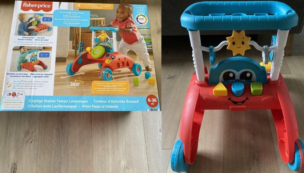 Als NIEUW: Fisher-Price 2-Zijdige Loopwagen (Stabiel Tempo), Enlèvement, Comme neuf, Voiture, À roulettes
