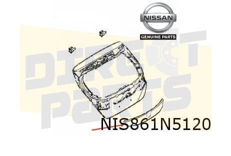 Nissan Leaf achterklepgreep (Acenta / N-connect / Tekna) (1/, Neuf, Arrière, -, Haillon arrière