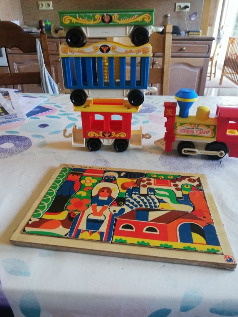 antiek speelgoed  trein ,puzzel steinmeier 1970, Antiek en Kunst, Antiek | Speelgoed, Ophalen of Verzenden