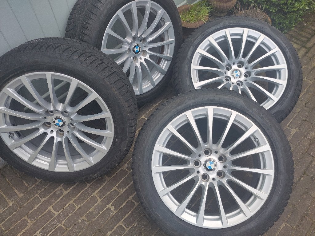 4 18" BMW-velgen met Pirelli-winterbanden, Ophalen, 18 inch, Banden en Velgen, Winterbanden
