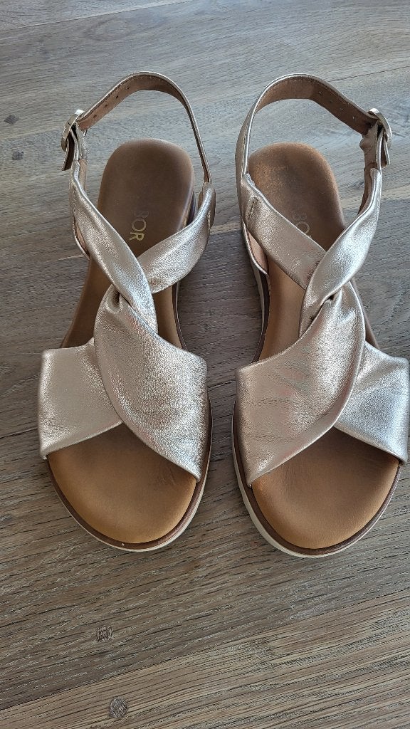 Sandales cuir Gabor dorées pointure 38 (5G), Gabor, Enlèvement, Porté