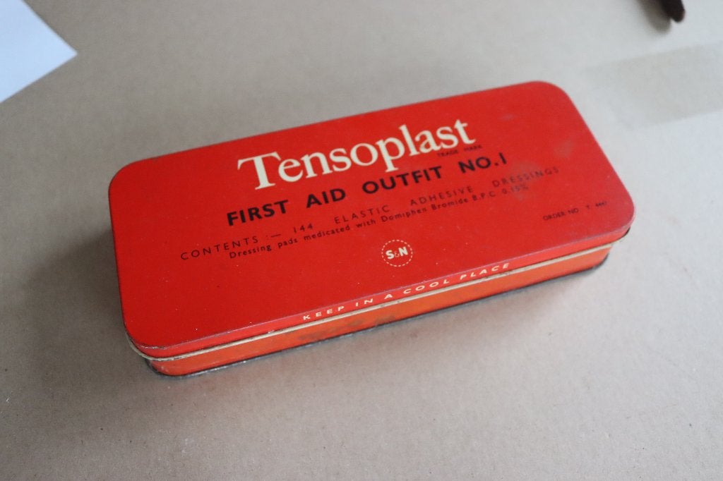 Tensoplast vintage blikken doos, Ophalen, Gebruikt, Overige