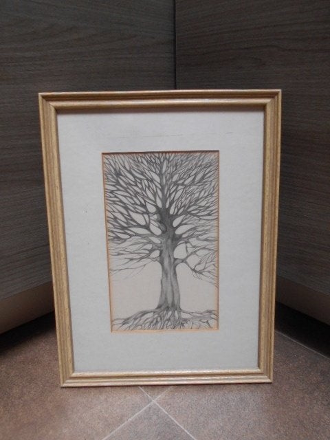 Beau dessin « arbre » dans un cadre, Maison & Meubles, Enlèvement ou Envoi, Comme neuf