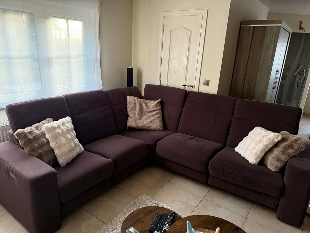 Hoekzetel in stof met 2 relaxen, Huis en Inrichting, Ophalen, Stof