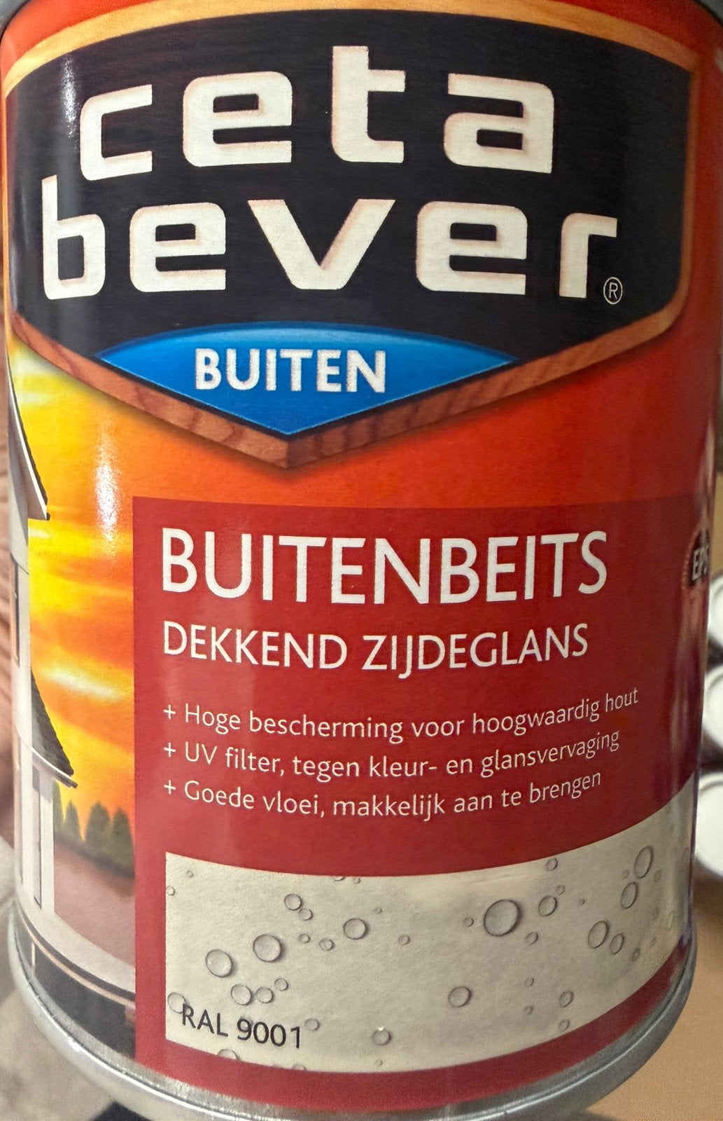 Cetabever dekkende beits ral 9001, gebroken wit 0,75l/1,25l, Hobby & Loisirs créatifs, Peinture, Enlèvement ou Envoi, Neuf