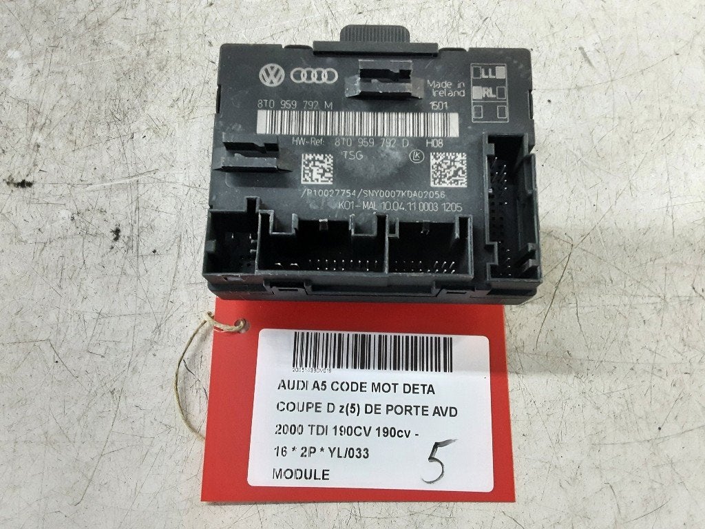 UNITE ELECTRONIQUE Audi A5 (F53 / F5P) (8T0959792D), Auto-Union-Straße  1,
85057  Ingolstadt, DE, Info@audi.de, Audi, Utilisé
