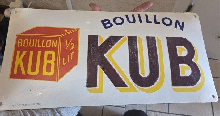 Authentique assiette belge en émail Bouillon KUB de 1939, Collections, Enlèvement ou Envoi, Maison et Meubles