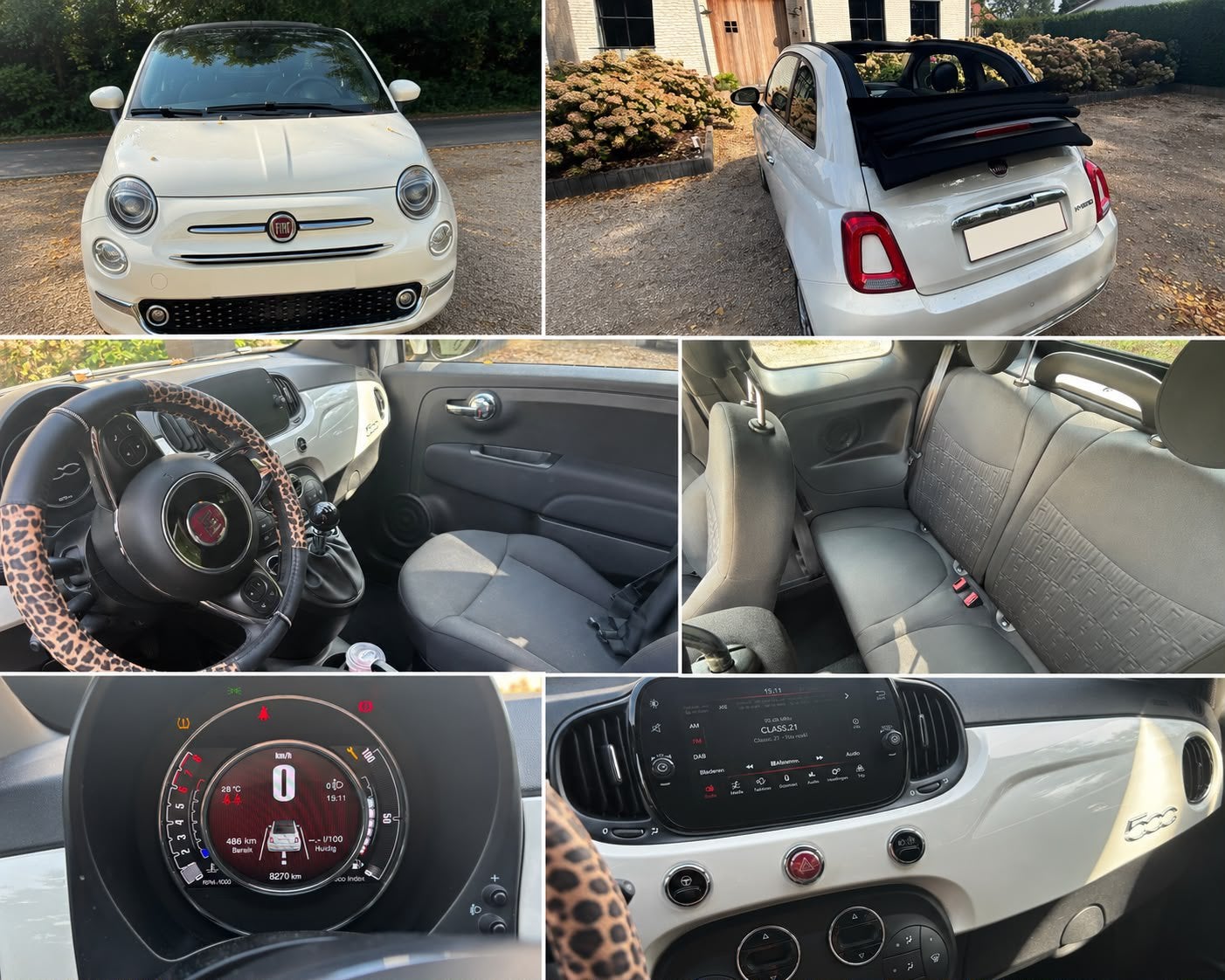Fiat 500 cabrio - 2024 - slechts 8.270, Auto's, Fiat, Voorwielaandrijving, Stof, Cabriolet, 0 kg