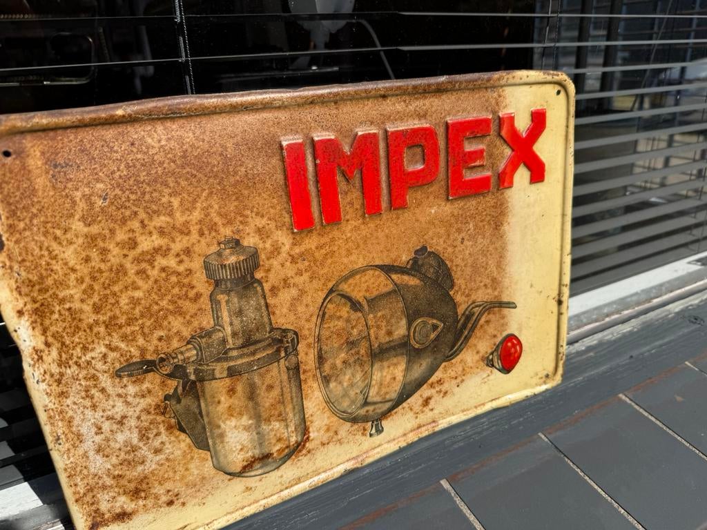 Panneau d'affichage IMPEX Kid en étain, Enlèvement ou Envoi, Utilisé, Panneau publicitaire
