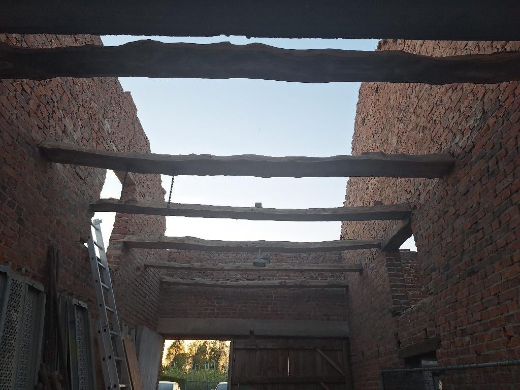 Oude eiken balken (4,00m)(6stuks), Doe-het-zelf en Bouw, Ophalen, Gebruikt, Eiken, Balk
