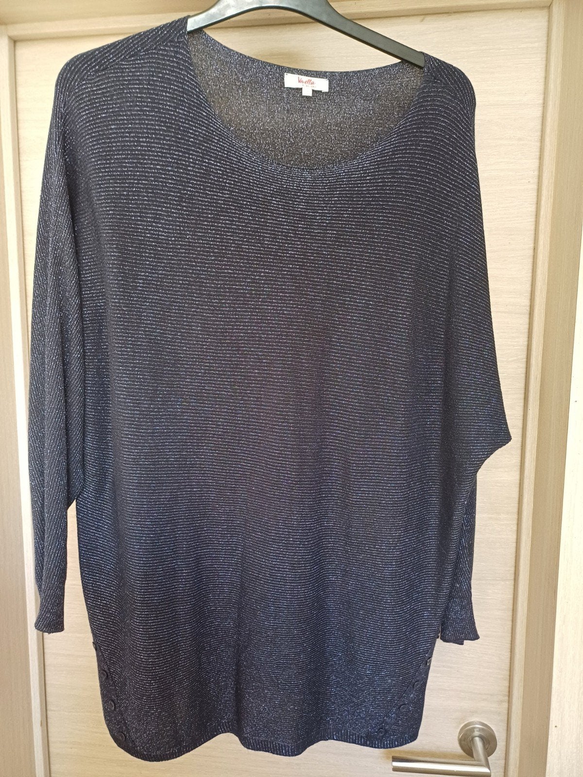 Bel&Bo trui blauw/ glitter Mt 50, Vivella Bel&Bo, Enlèvement ou Envoi, Comme neuf, Bleu