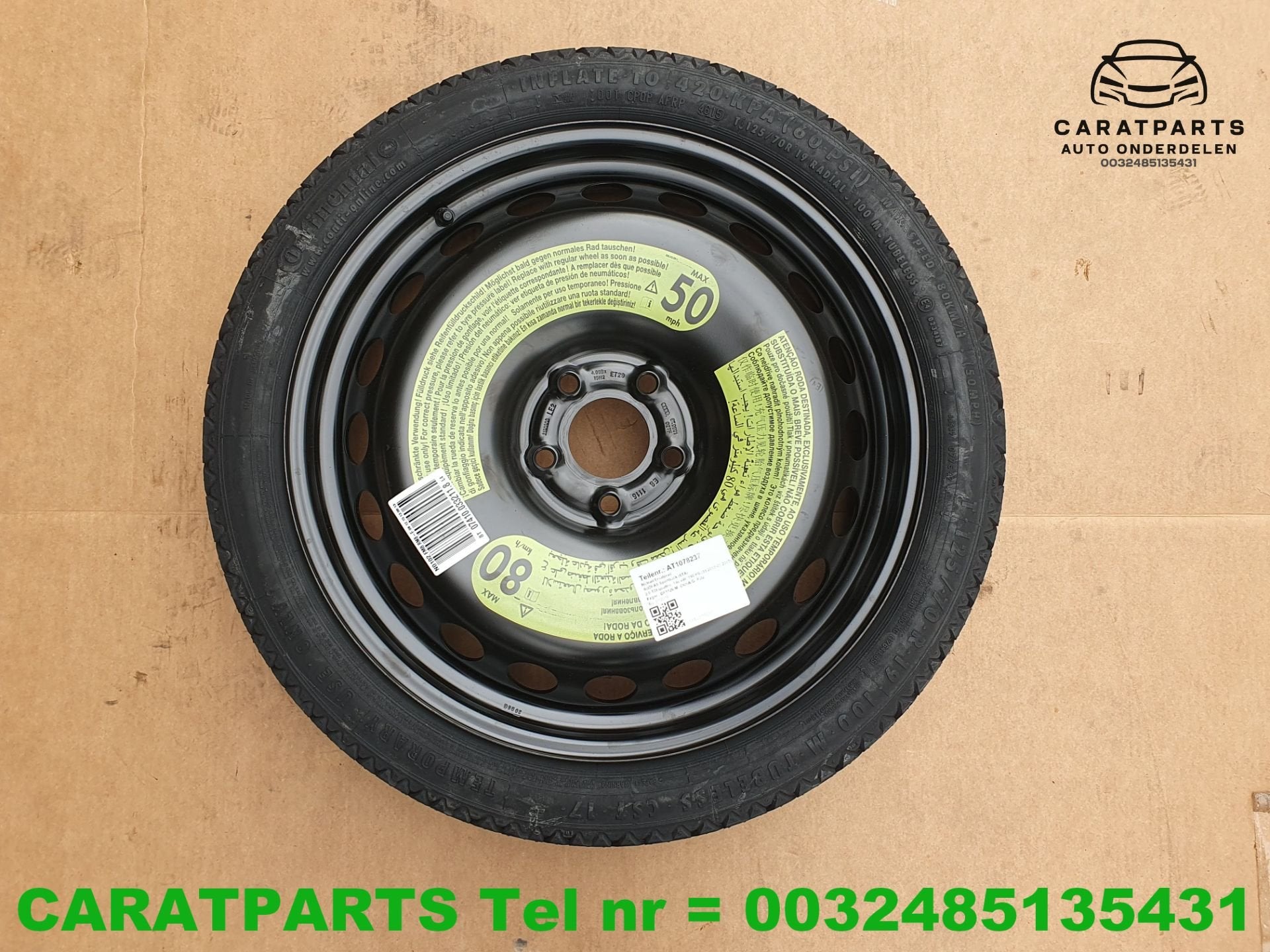 8K0601027D 8K0601027F A4 reservewiel A5 thuiskomer, Info@fabrikant.eu, Fabrikantstraat 1
1000 AA  Amsterdam, NL, Band(en), Fabrikant BV