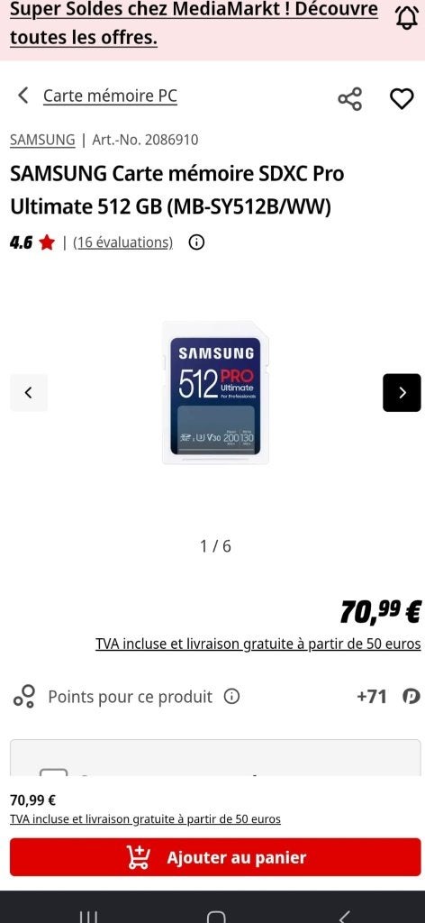 Samsung SDXC-geheugenkaart, Audio, Tv en Foto, Foto | Geheugenkaarten, Ophalen, SDXC, Nieuw, Samsung