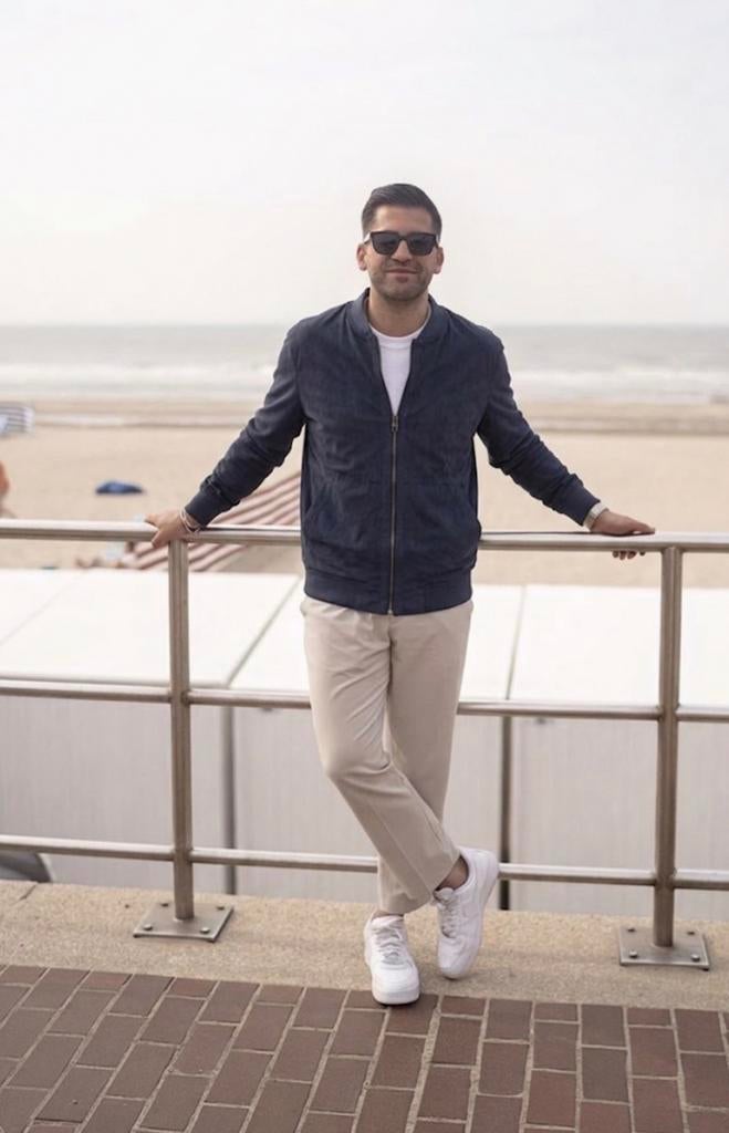 Zara Suede-look Bomberjack, Vêtements | Hommes, Vestes | Été, Comme neuf, Taille 52/54 (L), Bleu, Enlèvement ou Envoi