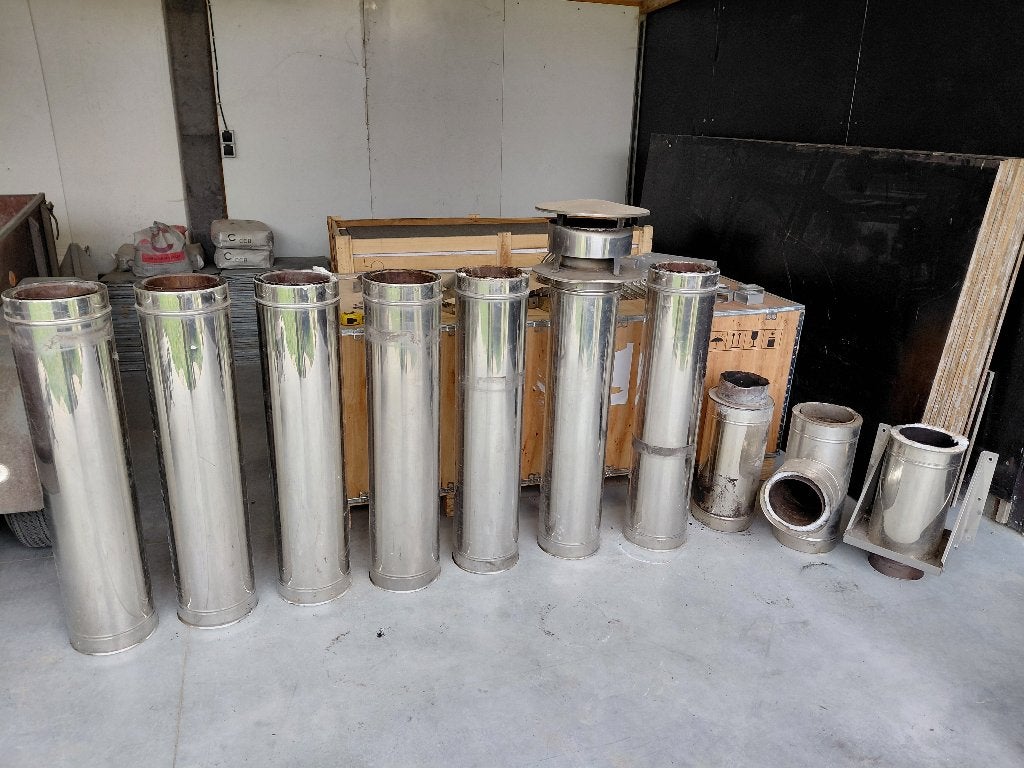 inox kachelbuizen dubbelwandig 18/23cm, Doe-het-zelf en Bouw, Ophalen, Gebruikt, Overige typen