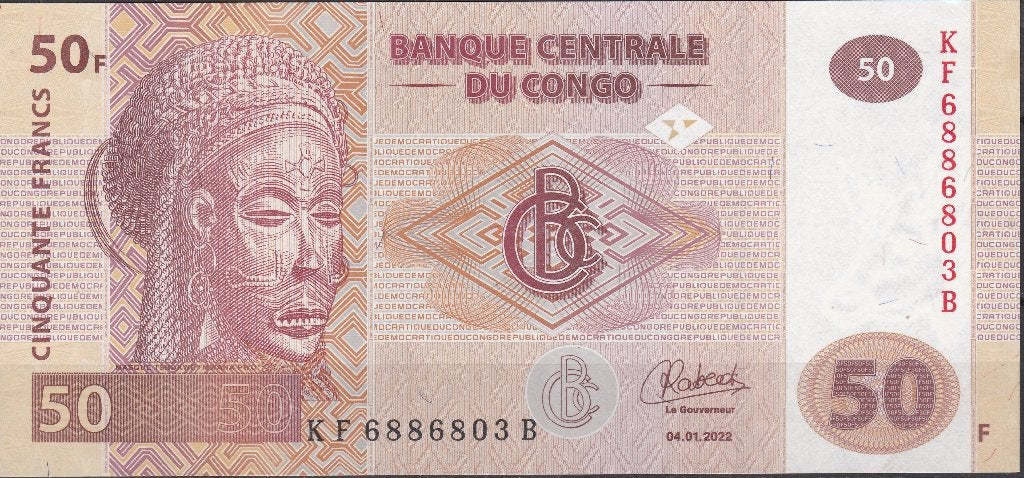 CONGO  50 FRANCS 2022 FDC, Timbres & Monnaies, Billets de banque | Afrique, Enlèvement ou Envoi, Autres pays, Billets en vrac