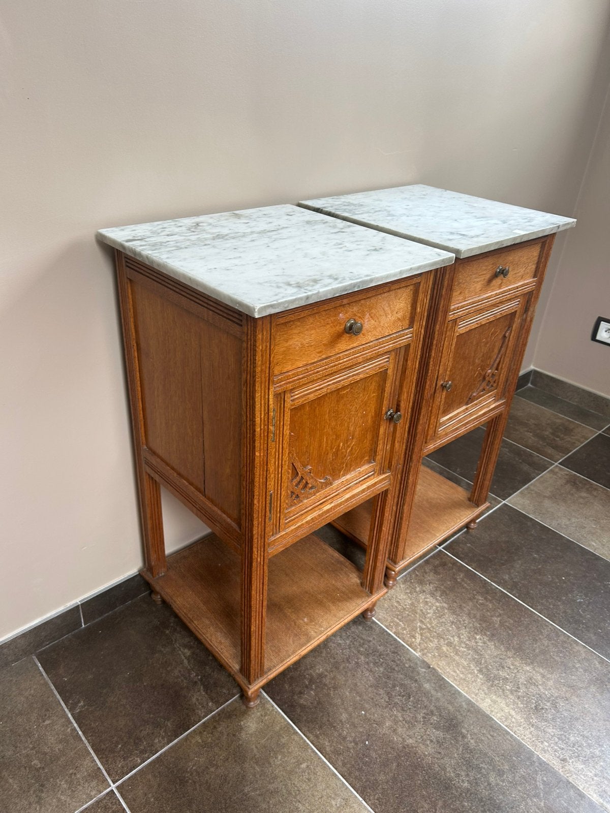 Kasten slaapkamer, commode en nachttafeltjes met marmer, Huis en Inrichting, Ophalen, Gebruikt, 100 tot 150 cm, 200 cm of meer