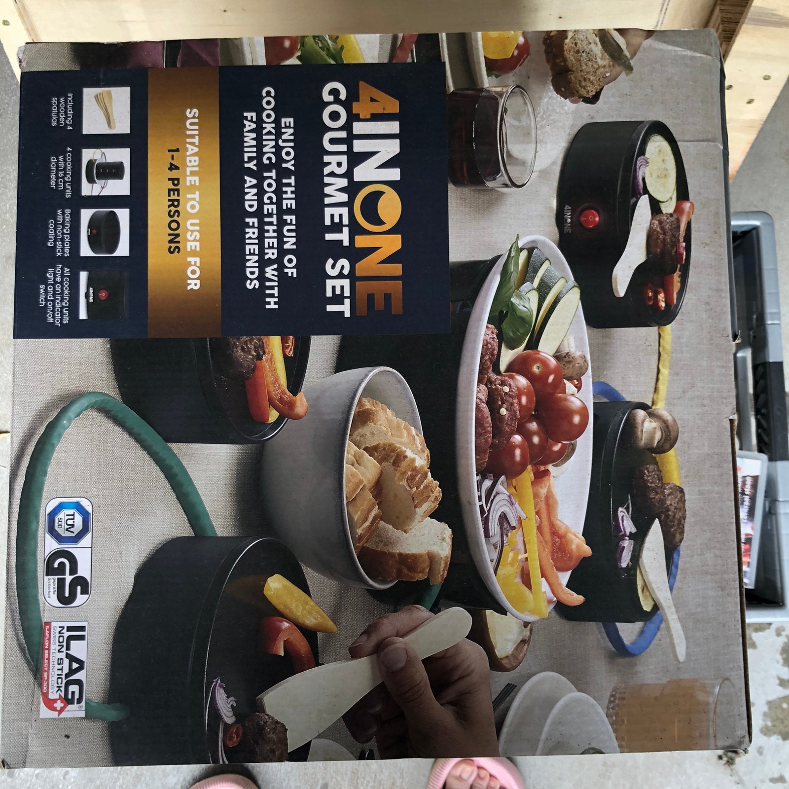 4 in 1 gourmet stel zie foto, Electroménager, Appareils à gourmet, Enlèvement, Comme neuf