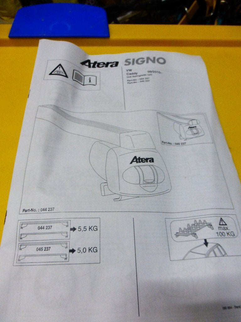 2 Barres de toit neuves Atera Signo pour VW Caddy, Ophalen