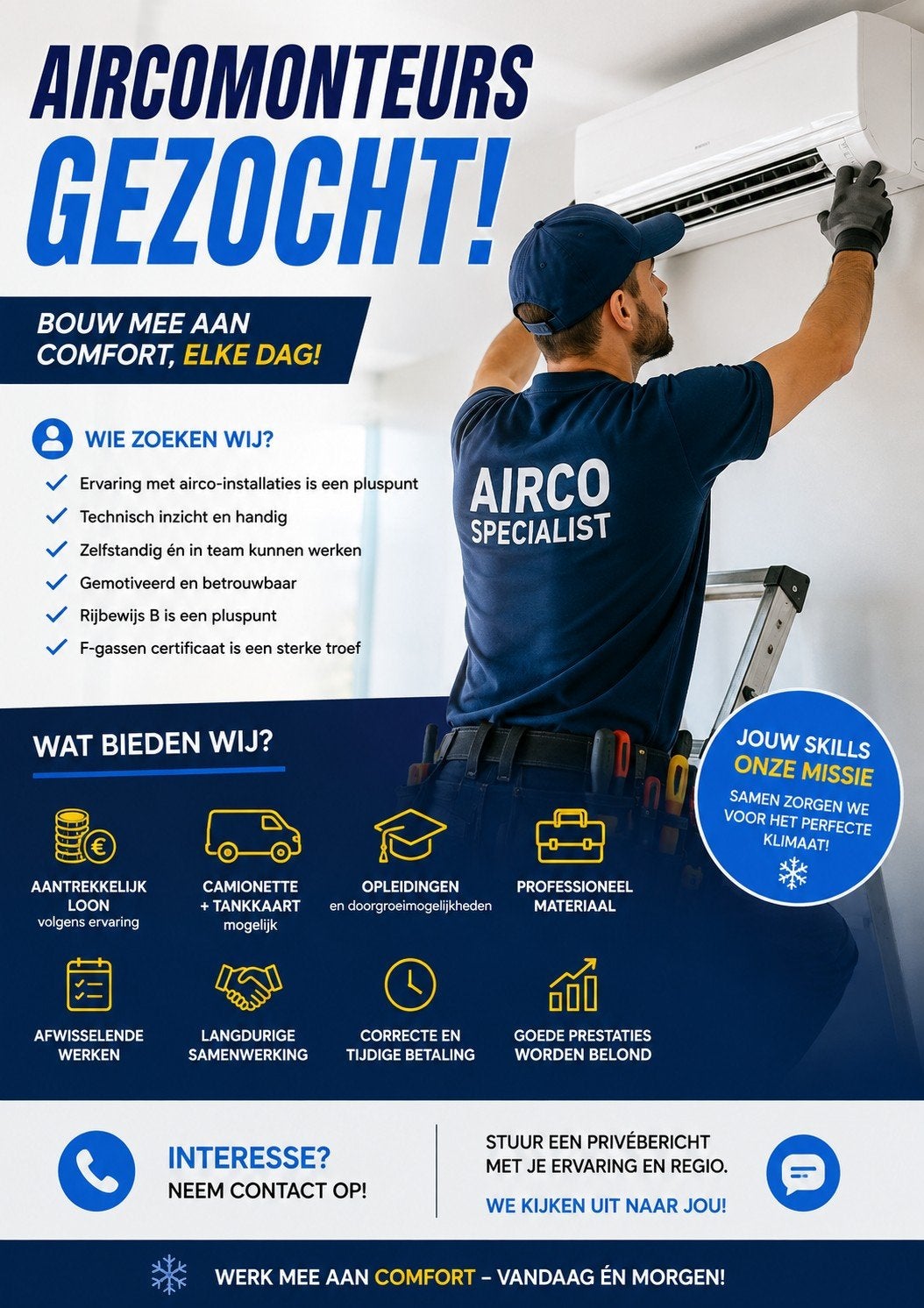 AIRCOMONTEURS GEZOCHT – MOOIE VOORDELEN, Offres d'emploi