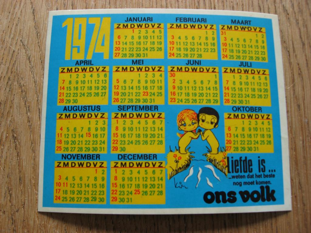 1974 ons volk Liefde is...Vintage Sticker, Ophalen of Verzenden, Nieuw, Overige typen
