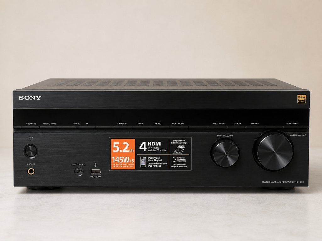 Sony STR-DH550 5.2 AV Receiver – 4x HDMI – 145W x5, Enlèvement, Utilisé, Analogique