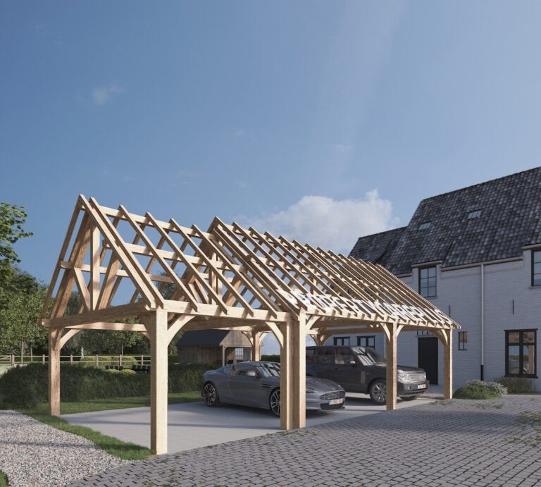 robuuste eiken carpoort, Tuin en Terras, Overkappingen, Ophalen, Nieuw, Carport
