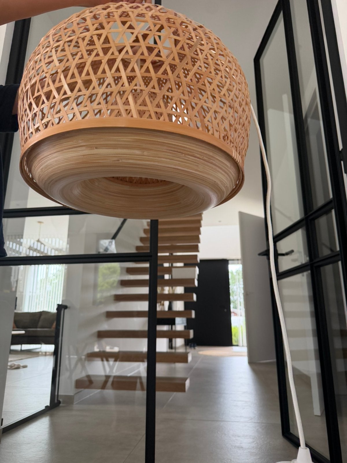 hanglamp bamboe, Huis en Inrichting, Ophalen, Zo goed als nieuw