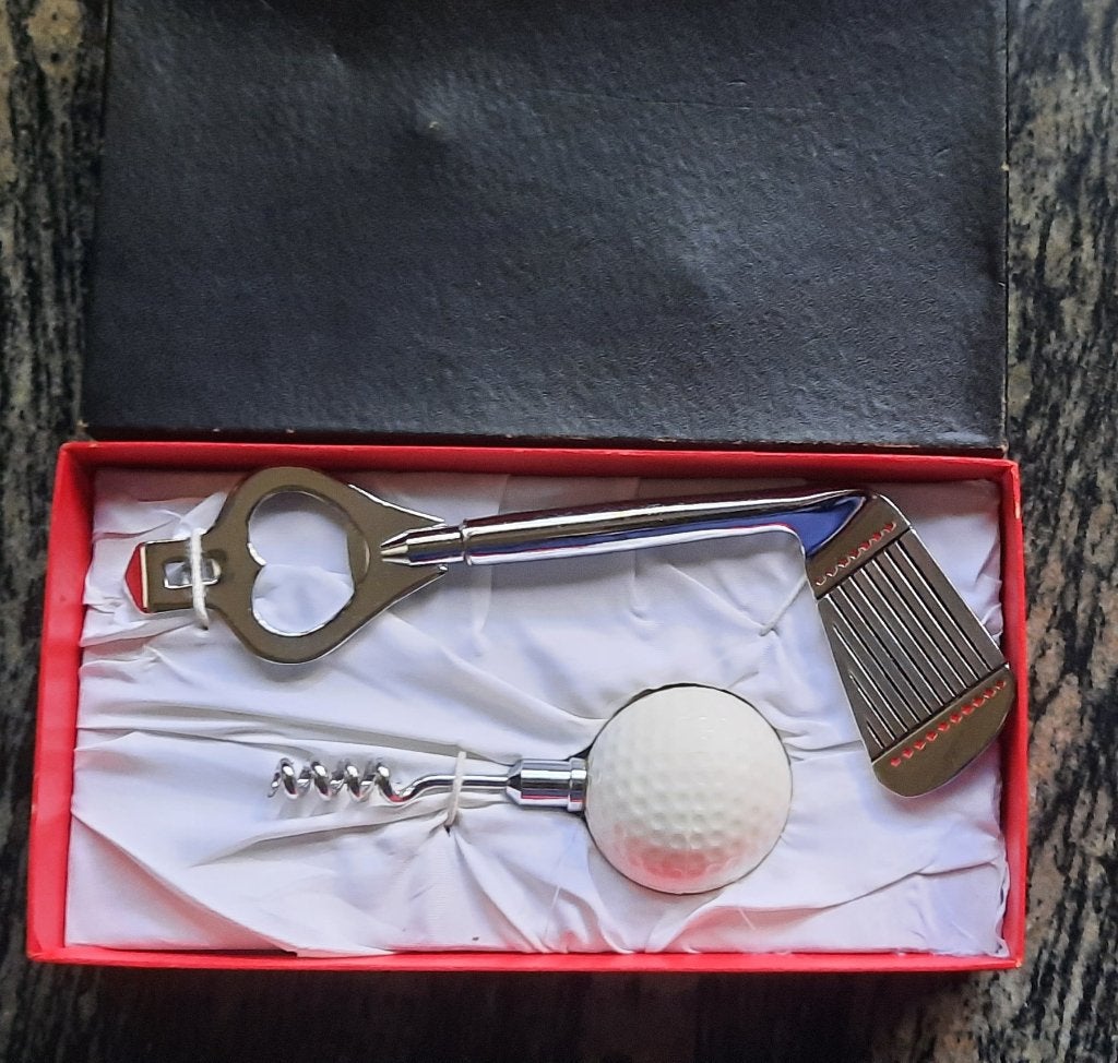 Vintage Mid-Century Golf barset kurkentrekker en flesopener, Ophalen of Verzenden