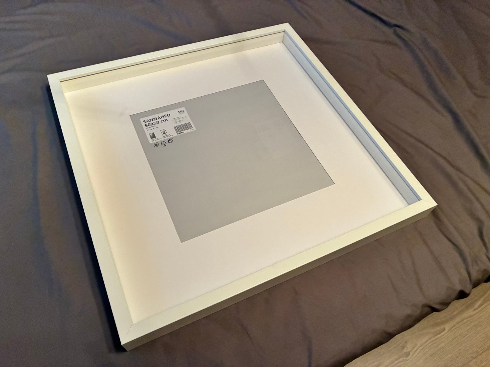 IKEA SANNAHED fotokader 50x50 cm wit, Audio, Tv en Foto, Ophalen, Zo goed als nieuw, Met passe-partout, Wit