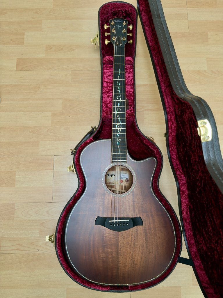 Taylor K24ce V-Class Builder’s Edition, Ophalen, Zo goed als nieuw, Western- of Steelstringgitaar, Met koffer