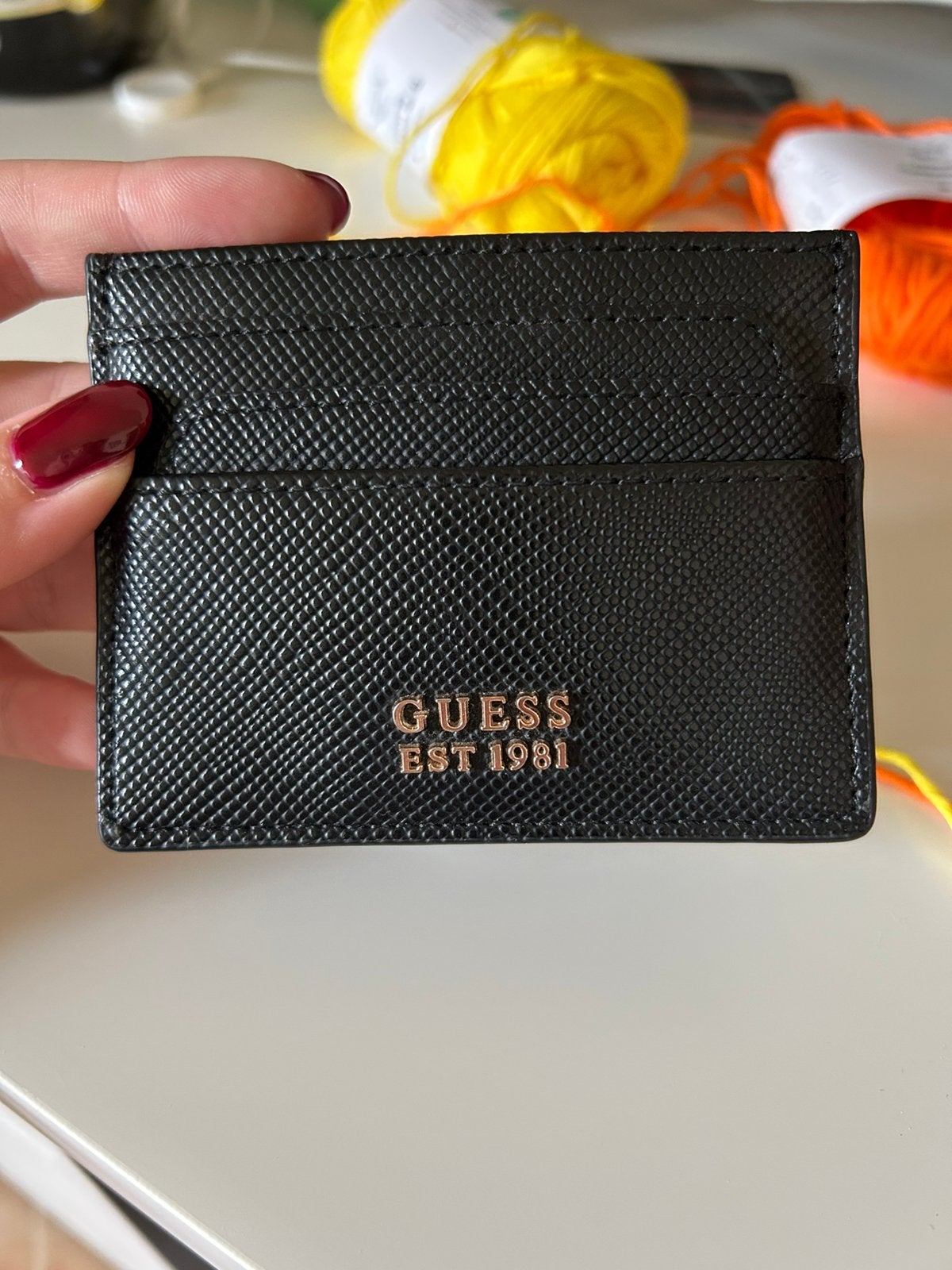 Porte carte Guess, Handtassen en Accessoires, Ophalen, Zo goed als nieuw, Zwart, Guess