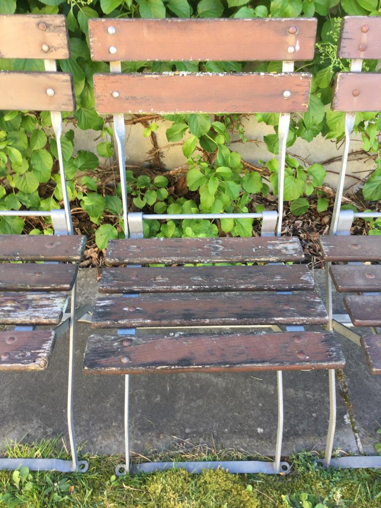Bistro  stoelen 3stuks verlaagde prijs!!!, Ophalen, Gebruikt, Metaal, Verstelbaar