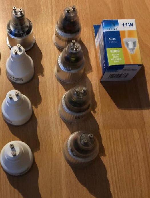 9 lampes éco CFL intégrées EDI, Lucide (GU10, 2700K), Encastré(e), Spot encastrable ou Spot mural, Comme neuf, Synthétique