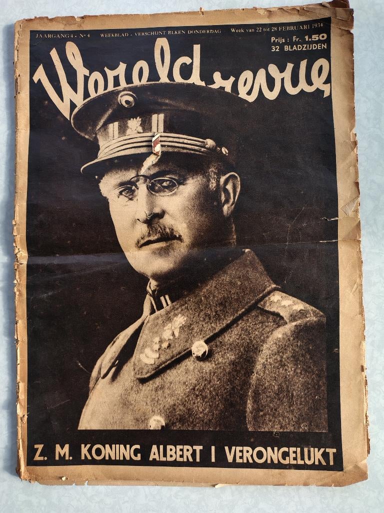 Wereldrevue koning Albert 1, Boeken, Ophalen, Gelezen, Krant